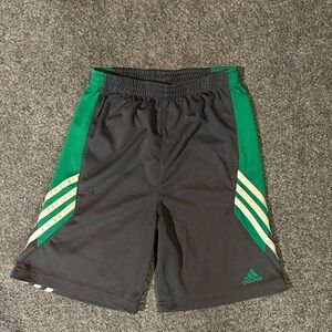 Adidas Kids' Black and Green Sports Shorts size 7